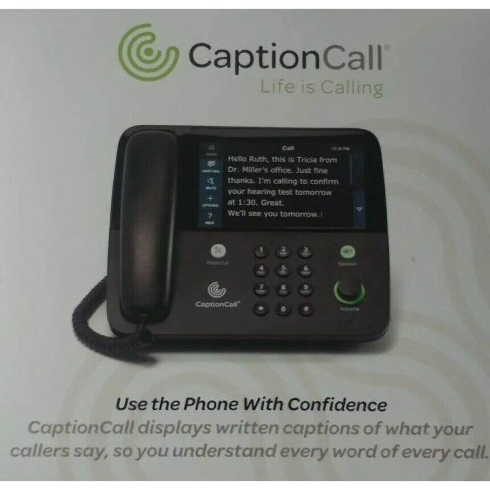 CAPTION CALL SCREEN PHONE FOR HEARING IMPAIRED CAPTION PHONE With Charger/Stand